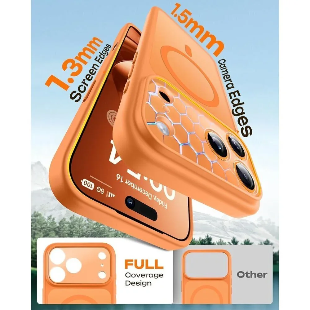 Orange Iphone 17 Pro Max Full Camera Protection Translucent Matte Phone Case
